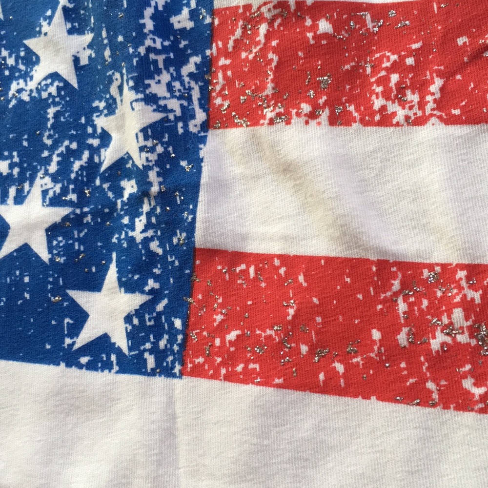 FREEDOM Flag Camisole with silver sparkles USA 🇺🇸 4th of July PERFECT!!! - Picture 5 of 5
